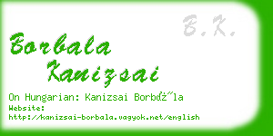 borbala kanizsai business card